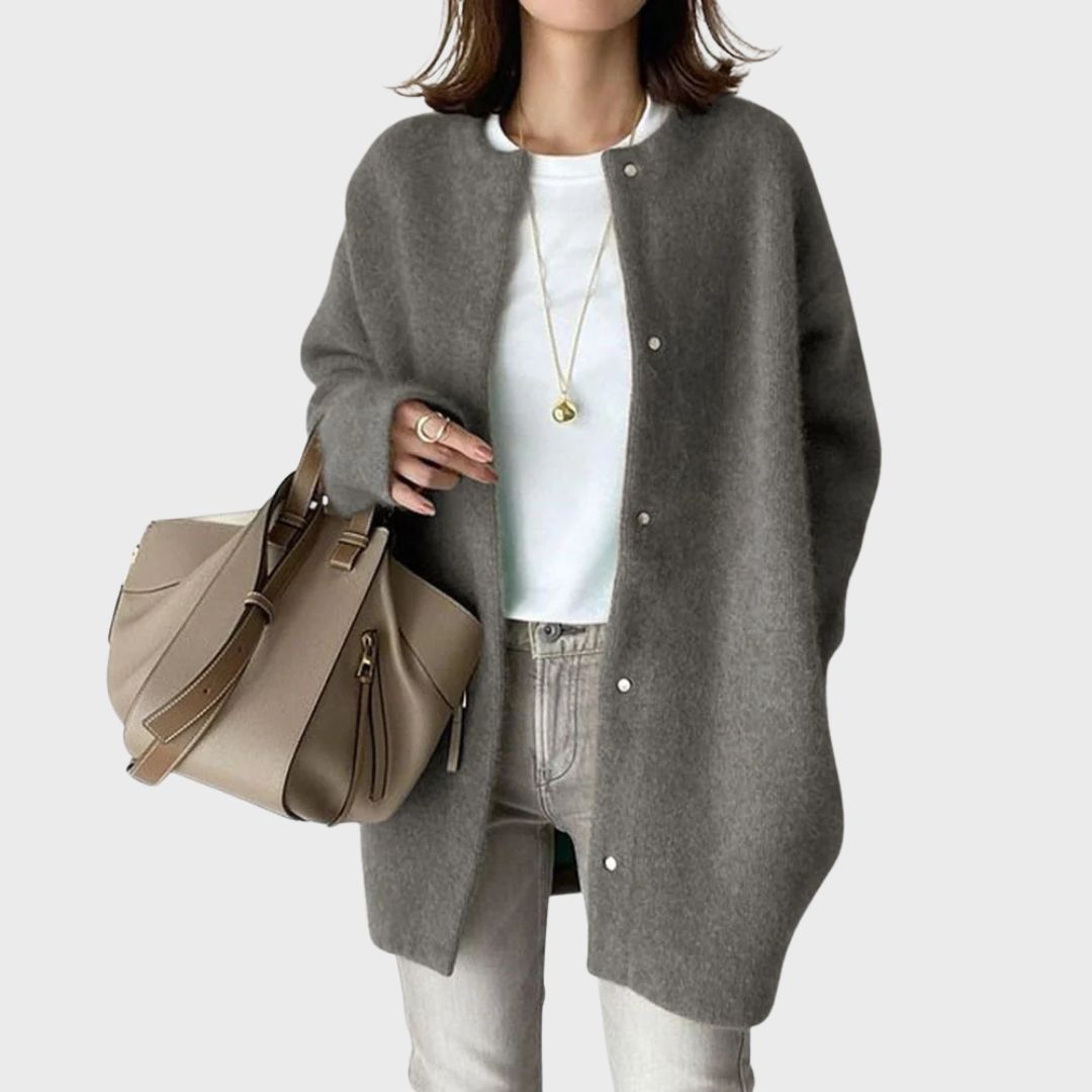 Women's Classic Button Cardigan – Soft Long Sleeve Layering Cardigan