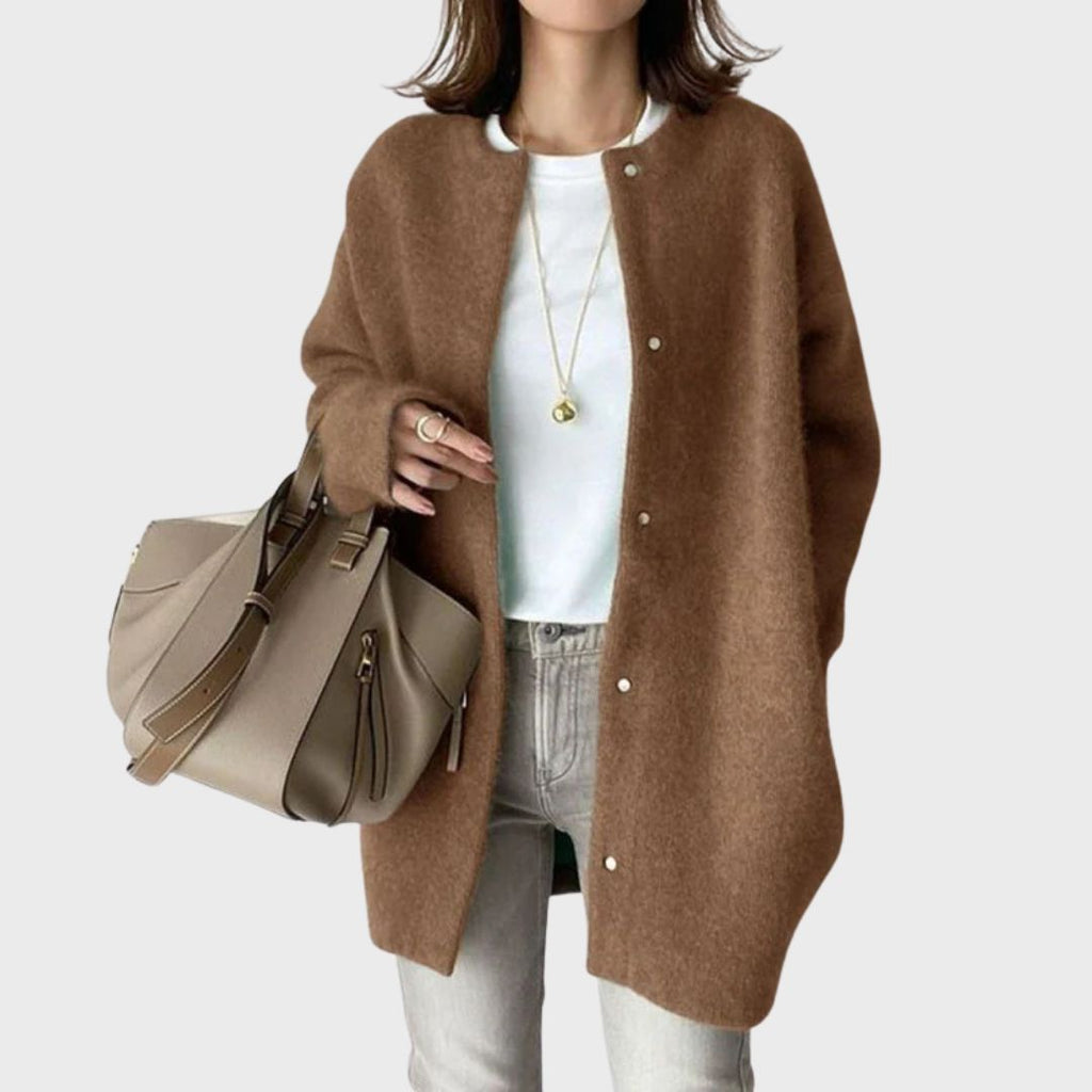 Women's Classic Button Cardigan – Soft Long Sleeve Layering Cardigan