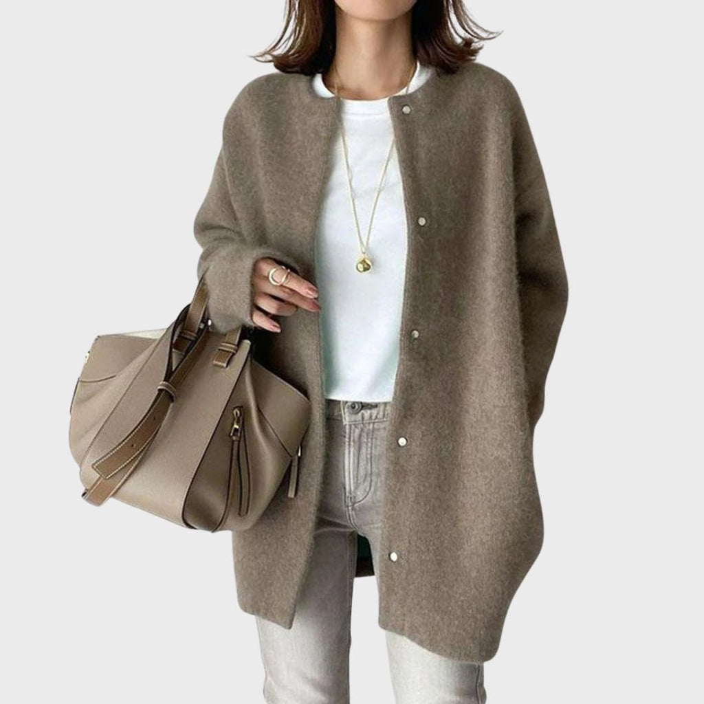 Women's Classic Button Cardigan – Soft Long Sleeve Layering Cardigan