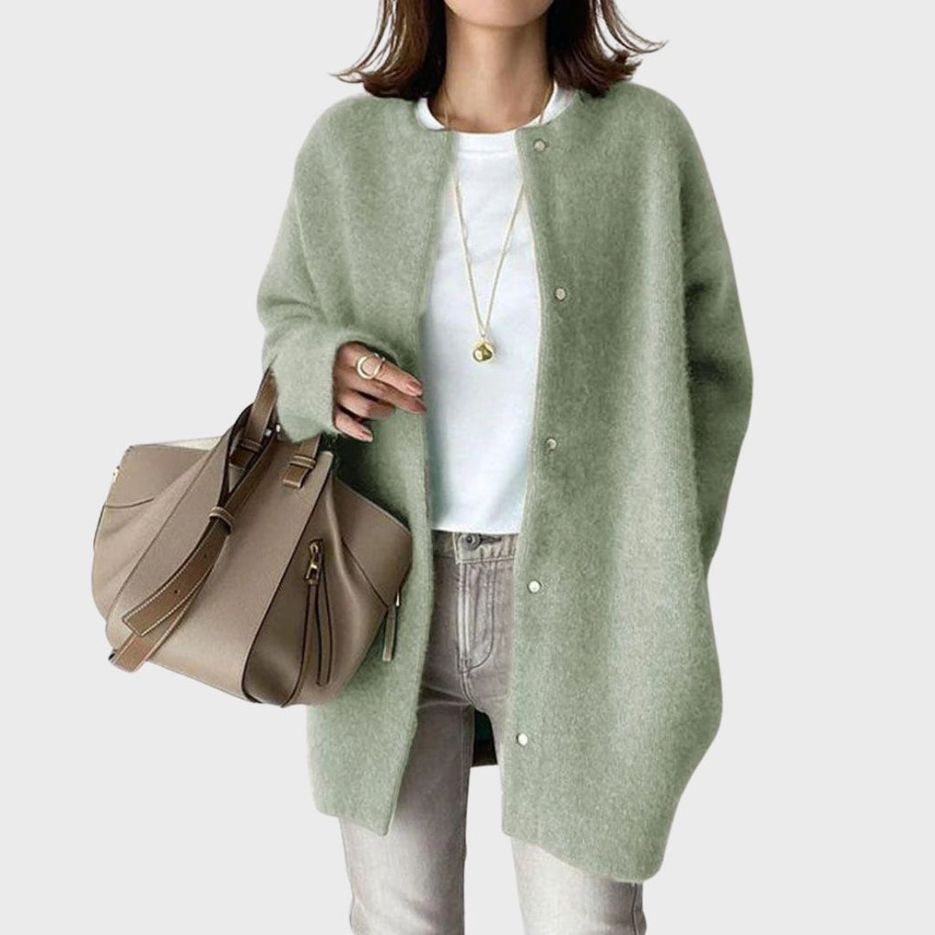 Women's Classic Button Cardigan – Soft Long Sleeve Layering Cardigan