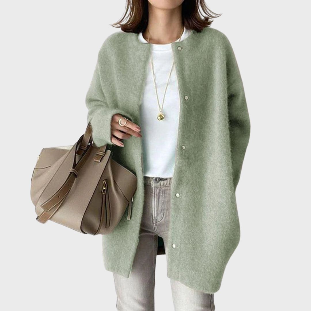 Women's Classic Button Cardigan – Soft Long Sleeve Layering Cardigan
