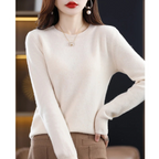 Women's Classic Crew Neck Sweater – Soft Long Sleeve Knit Pullover