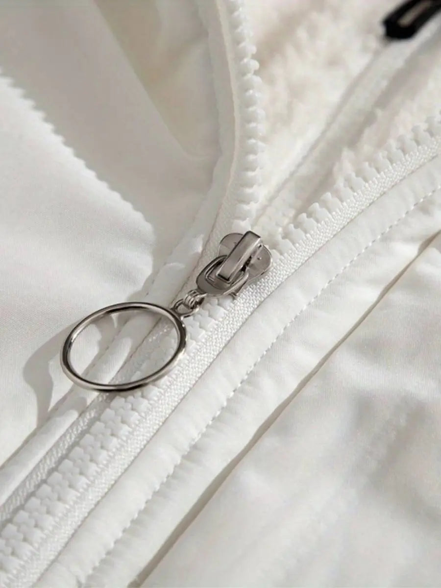 Women's Fleece Lined Jacket – Hooded Winter Zip-Up Jacket