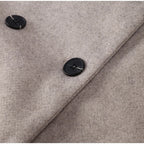 Women's Double-Breasted Winter Coat – Stand Collar Relaxed Coat