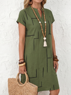 Women's Printed Day Dress – Relaxed Flowy Everyday Dress
