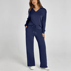 Women's Relaxed Co-Ord Set – Wide Leg Lounge Outfit