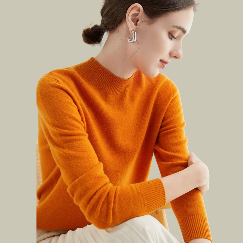 Women's Fitted Turtleneck Sweater – Roll Neck Winter Sweater