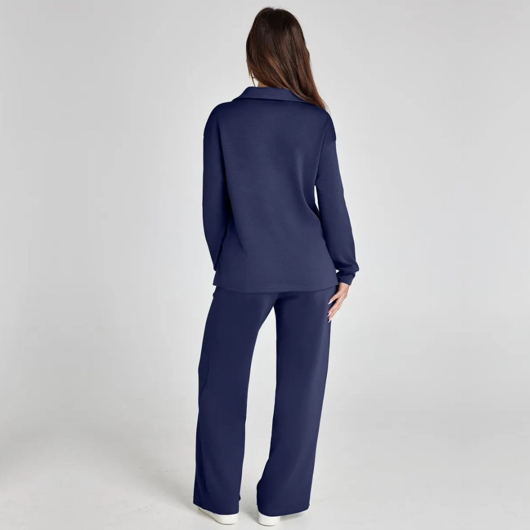Women's Relaxed Co-Ord Set – Wide Leg Lounge Outfit