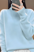 Women's Roll Neck Sweater – High Neck Long Sleeve Knit Pullover