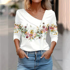 Women's Floral Long Sleeve Blouse – Relaxed Printed Blouse