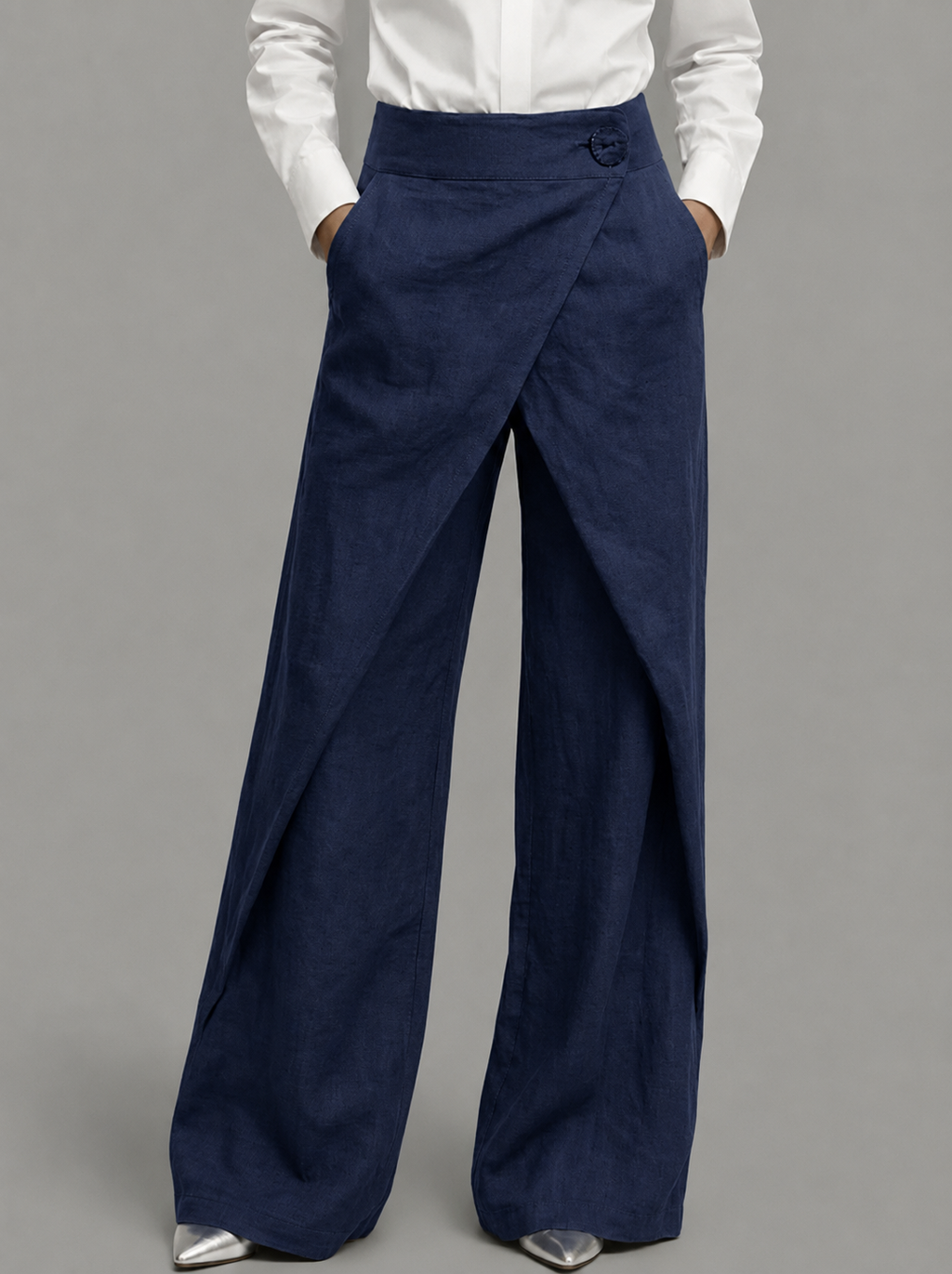 Women's Asymmetrical Pants – Wrap Front Palazzo Pants