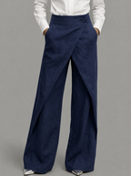 Women's Asymmetrical Pants – Wrap Front Palazzo Pants