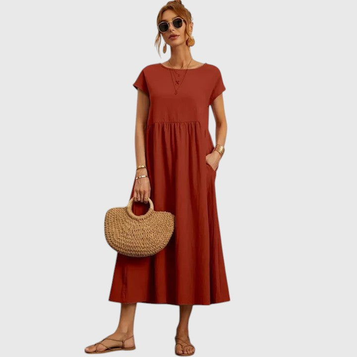 Women's Comfortable Midi Dress – Casual Summer Dress – Fenella