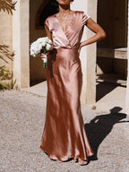 Women's Mermaid Maxi Dress – Deep V-Neck Fitted Evening Dress