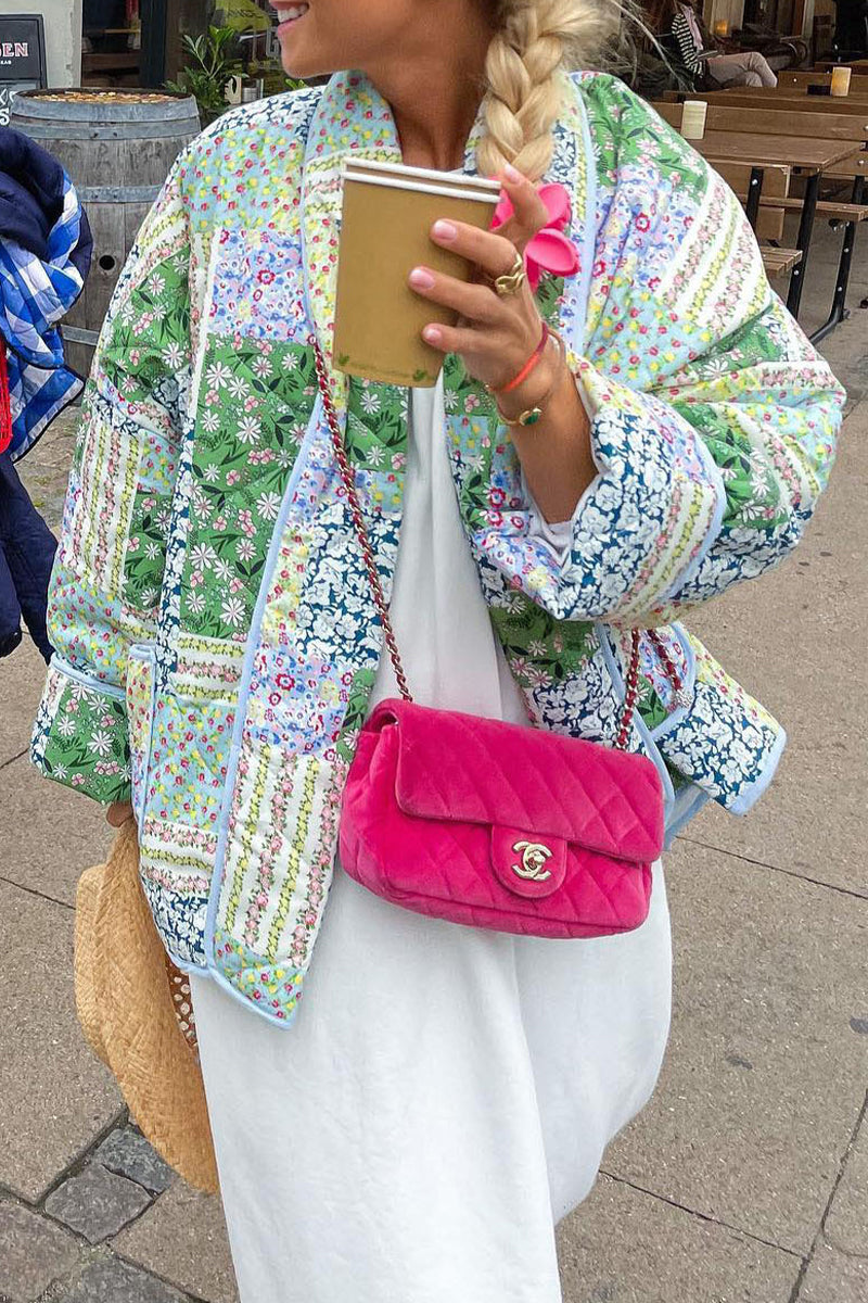 Women's Floral Cardigan – Open Front Pocket Long Sleeve Cardigan