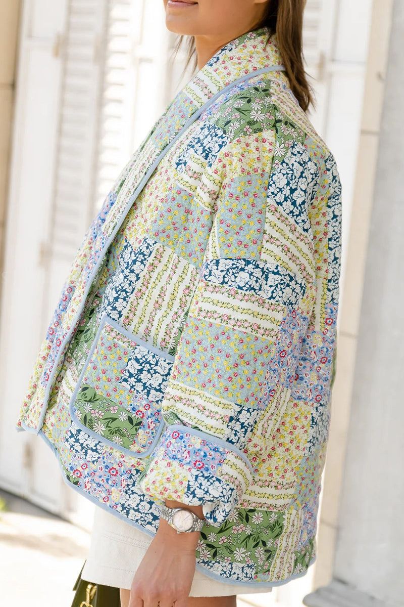 Women's Floral Cardigan – Open Front Pocket Long Sleeve Cardigan