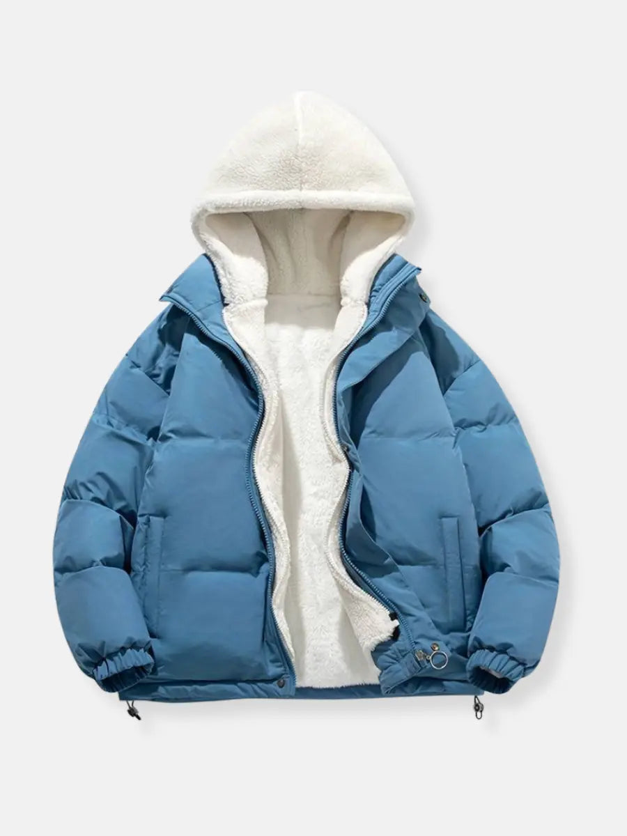 Women's Fleece Lined Jacket – Hooded Winter Zip-Up Jacket