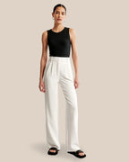 Women's Tailored Wide Leg Trousers – High Waist Dress Pants
