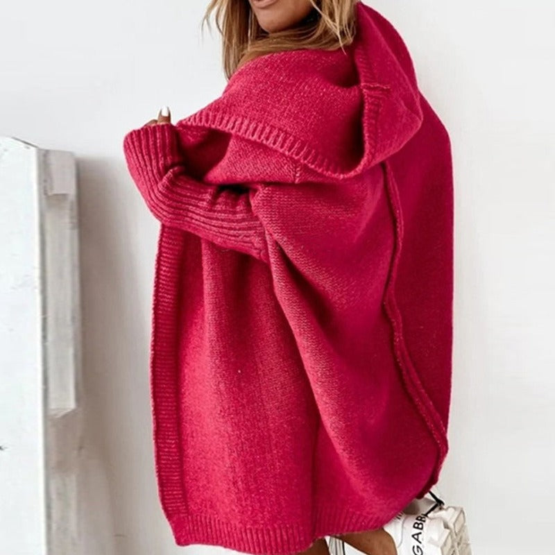 Women's Cozy Longline Cardigan – Relaxed Open Front Winter Cardigan