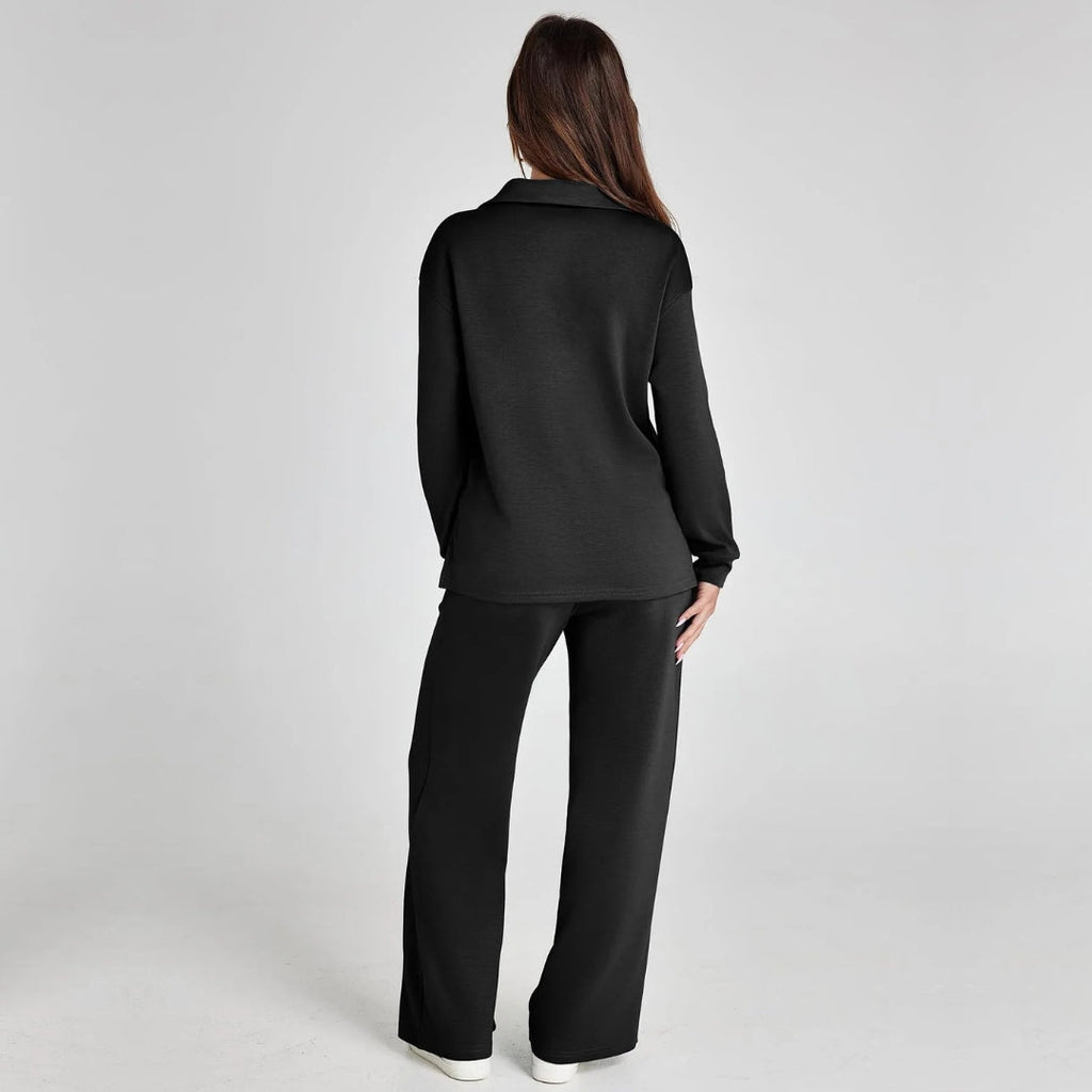 Women's Relaxed Co-Ord Set – Wide Leg Lounge Outfit