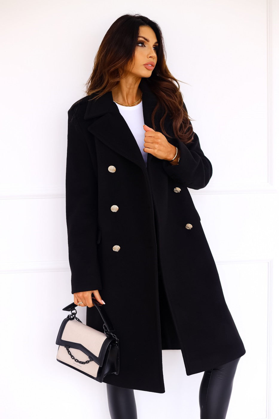 Women's Double-Breasted Overcoat – Classic Long Winter Coat
