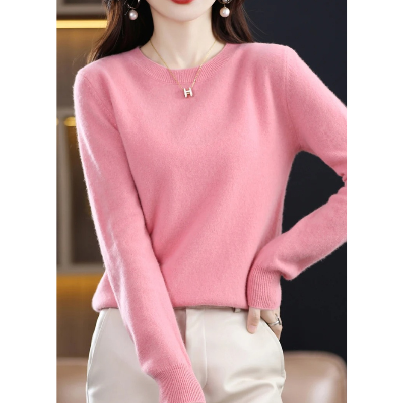 Women's Classic Crew Neck Sweater – Soft Long Sleeve Knit Pullover