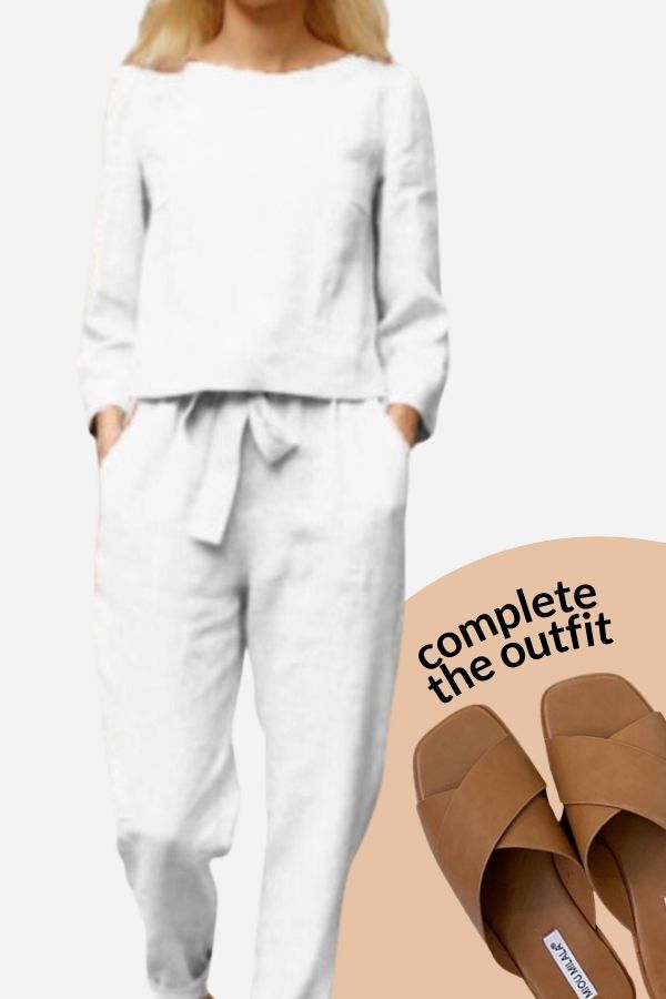 Women's Monochrome Two-Piece Set – Relaxed Top & Wide Leg Pants Set