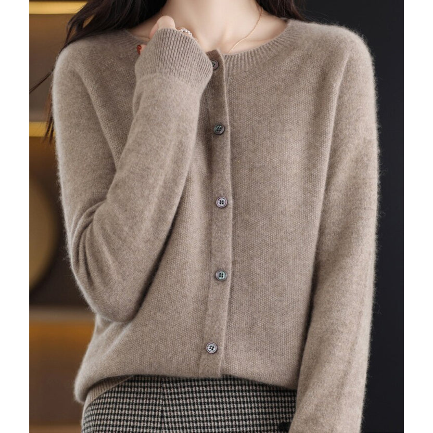 Women's Classic Knit Cardigan – Button Front Long Sleeve Cardigan