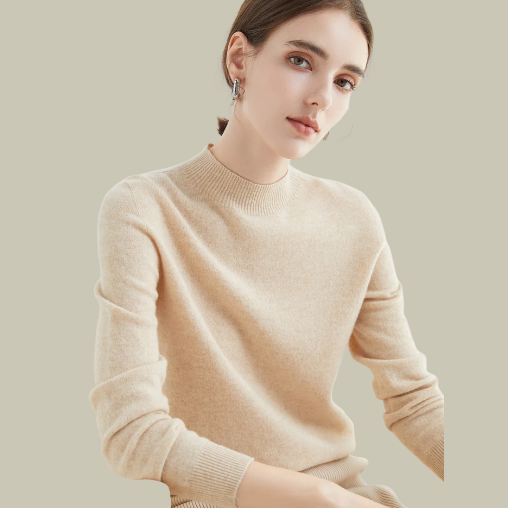 Women's Fitted Turtleneck Sweater – Roll Neck Winter Sweater