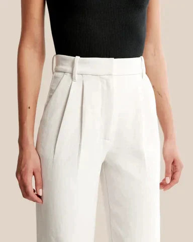 Women's Tailored Wide Leg Trousers – High Waist Dress Pants