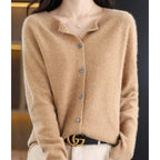 Women's Round Neck Cardigan – Classic Lightweight Button Cardigan