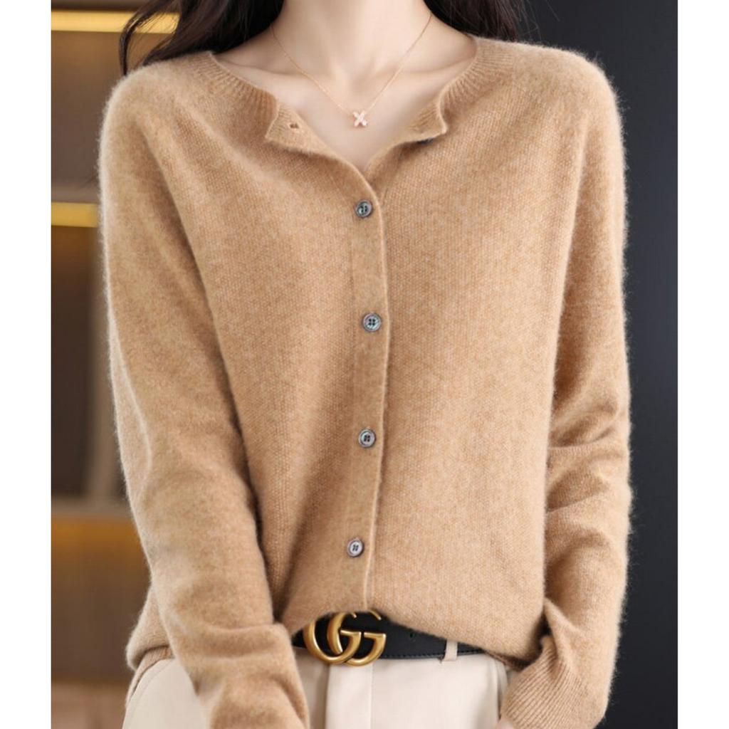 Women's Classic Knit Cardigan – Button Front Long Sleeve Cardigan