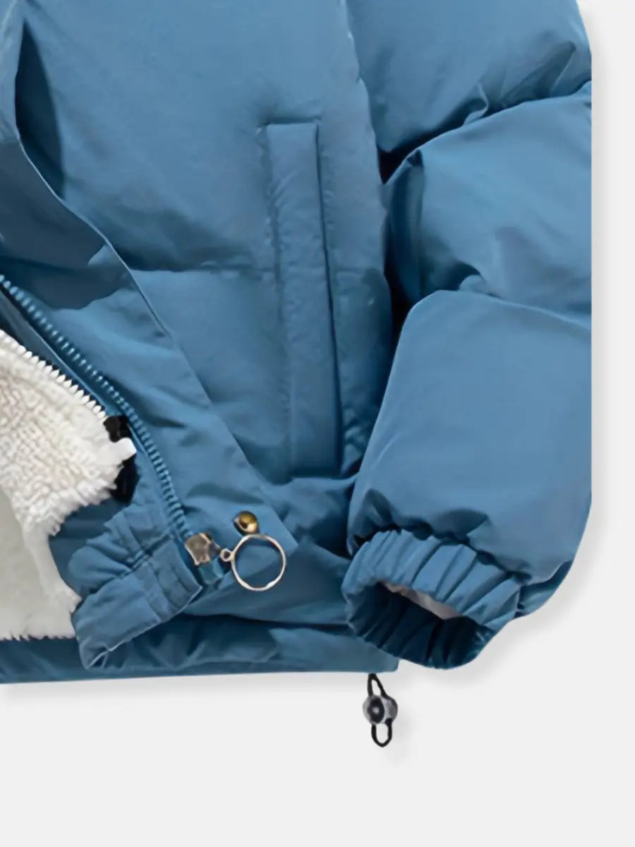 Women's Fleece Lined Jacket – Hooded Winter Zip-Up Jacket