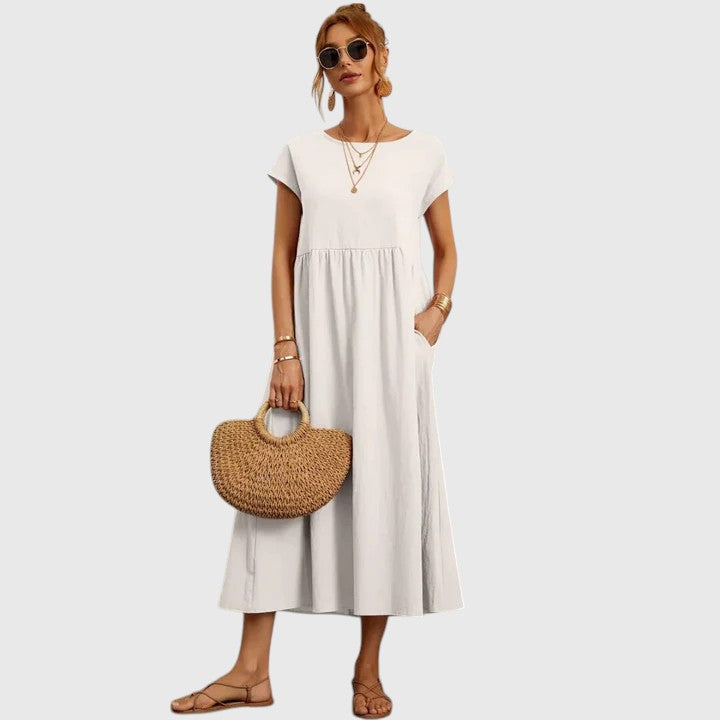 Women's Comfortable Midi Dress – Casual Summer Dress – Fenella