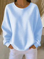 Women's Textured Knit Sweater – Relaxed Everyday Pullover