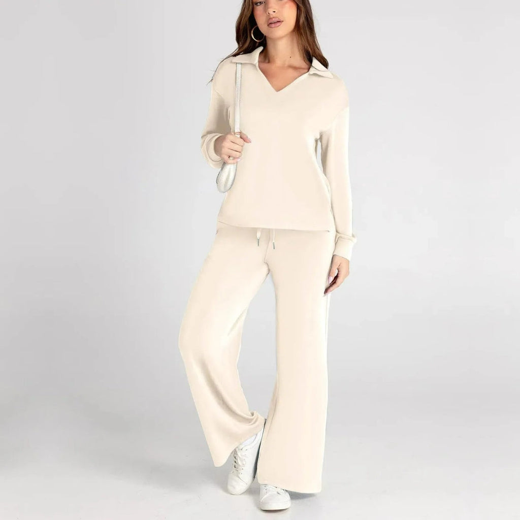 Women's Relaxed Co-Ord Set – Wide Leg Lounge Outfit