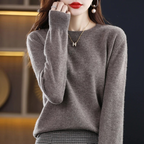 Women's Classic Crew Neck Sweater – Soft Long Sleeve Knit Pullover