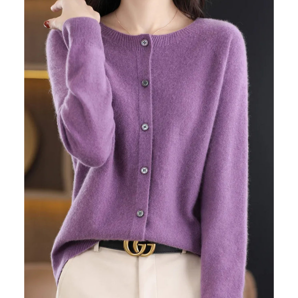 Women's Classic Knit Cardigan – Button Front Long Sleeve Cardigan
