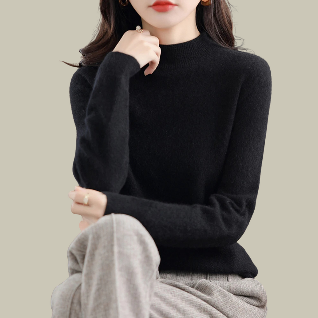 Women's Fitted Turtleneck Sweater – Roll Neck Winter Sweater
