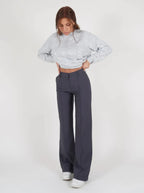 Women's Tailored Wide Leg Trousers – High Waist Slim Fit Dress Pants