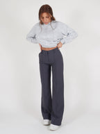 Women's Classic High Waist Trousers – Tailored Straight Leg Dress Pants