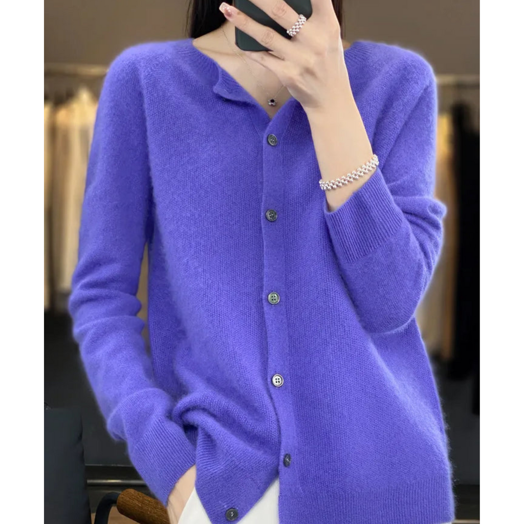 Women's Classic Knit Cardigan – Button Front Long Sleeve Cardigan