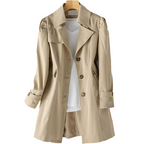 Women's Tailored Trench Coat – Classic Longline Lapel Coat
