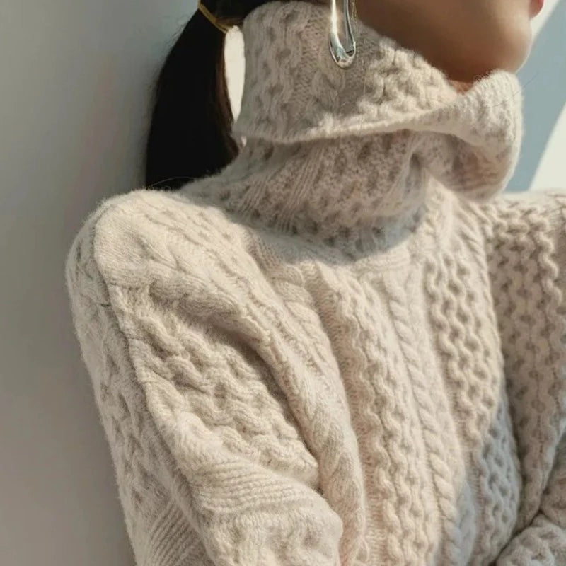 Women's Turtleneck Sweater – Winter Knit Sweater – Camille