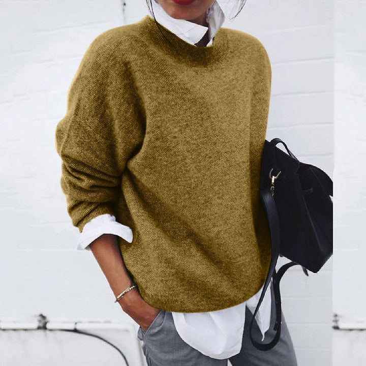 Women's Crew Neck Sweater – Classic Knit Sweater – Elena