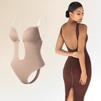 Women's Backless Shapewear Bodysuit – Seamless Low Back Smoothing Bodysuit