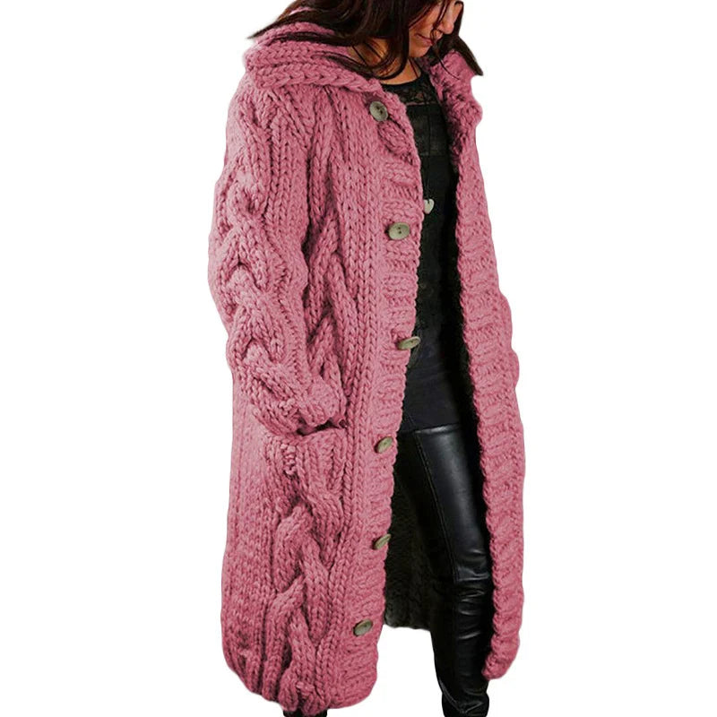 Women's Chunky Cardigan – Relaxed Long Sleeve Winter Cardigan