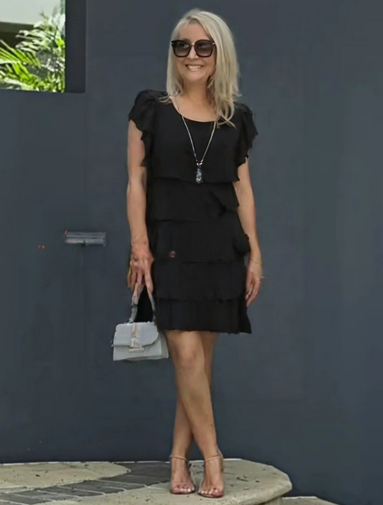 Women's Short Sleeve Midi Dress – Layered Summer Dress