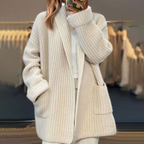 Women's V-Neck Knit Cardigan – Soft Button Front Layering Cardigan