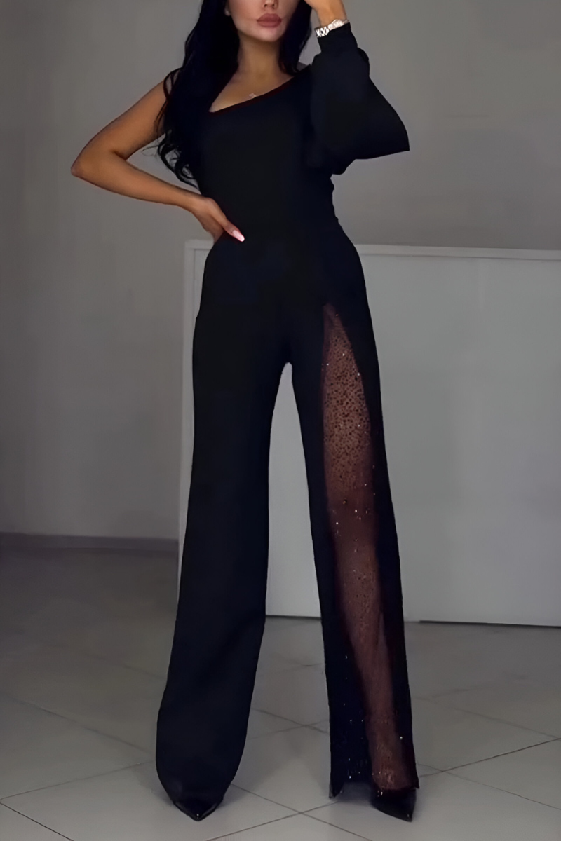 Women's Wide Leg Jumpsuit – Flowy Evening Occasion Jumpsuit